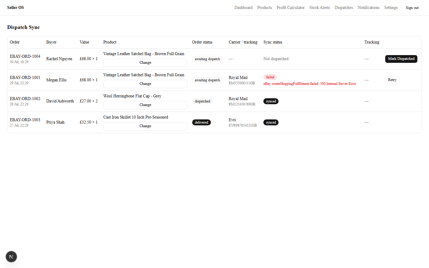 Dispatch Sync screenshot